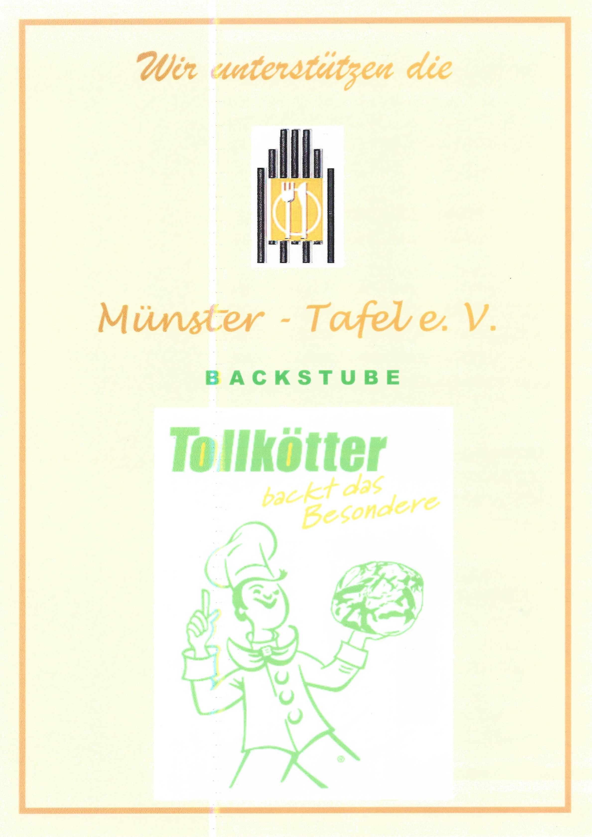 Wir Unterstutzen Die Munster Tafel Tollkotter Backt Das Besondere